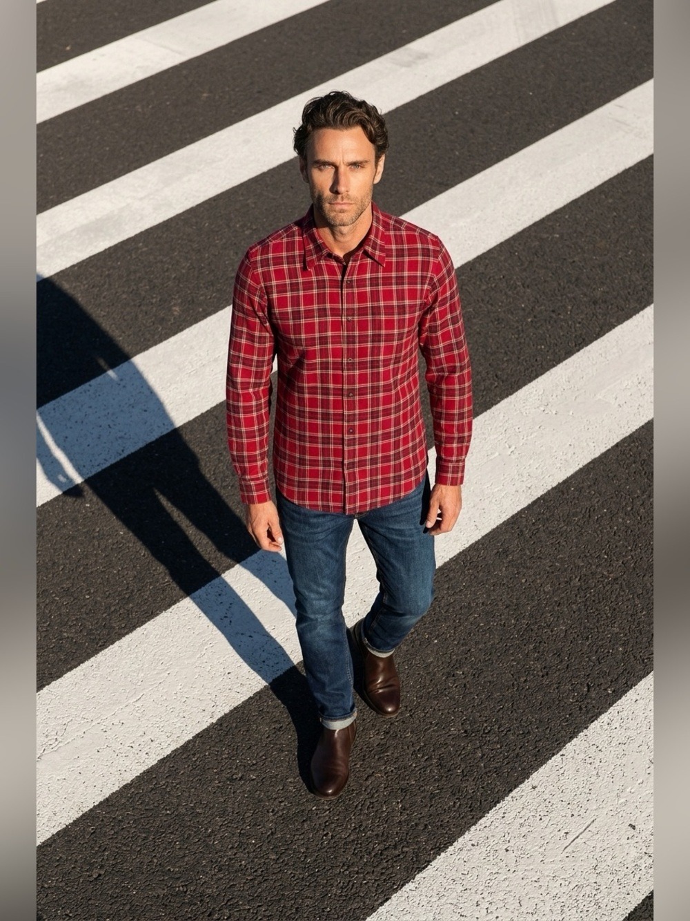 Gap XL Red/Black/White Plaid Shirt EUC 100% Cotton